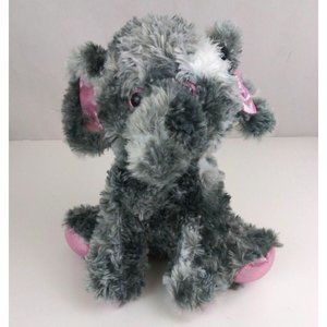 Anico Int. Gray & Pink Elephant Super Soft Fluffy 10" Plush
